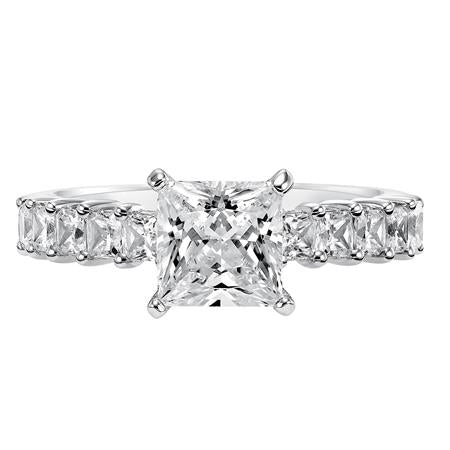 Elegant 14 Karat White Gold Cubic Zirconia Engagement Mounting