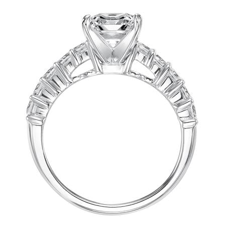 Elegant 14 Karat White Gold Cubic Zirconia Engagement Mounting