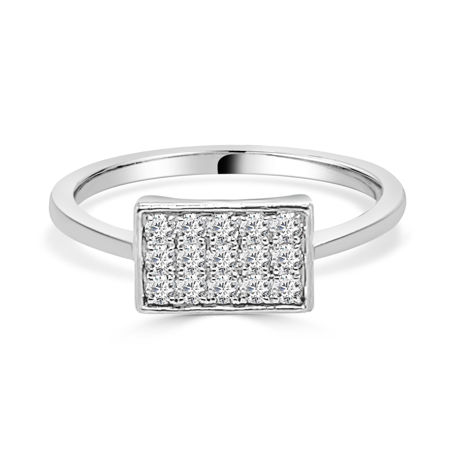 14 Karat White Gold Ring with Natural Diamond (0.22 ct)