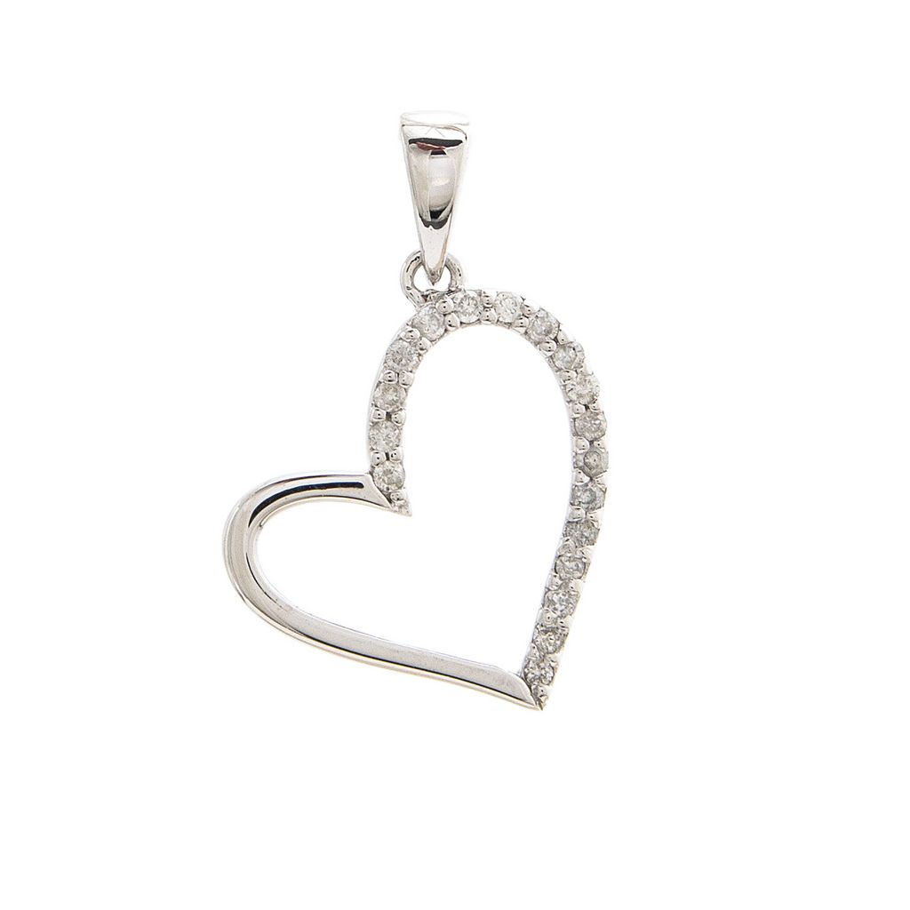 Dazzling Diamond Open Dangling Necklace in 14 Karat White Gold - 0.11 Carat