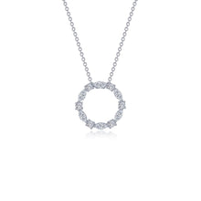 Lassaire Gemstone Circle Cable Necklace in Platinum Coated Sterling Silver