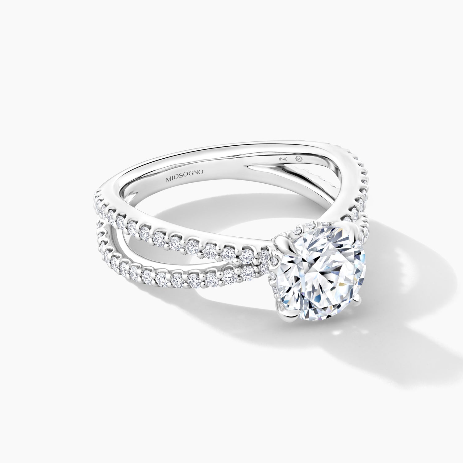 Platinum 3/4 Split Shank Engagement Mounting with Hidden Halo