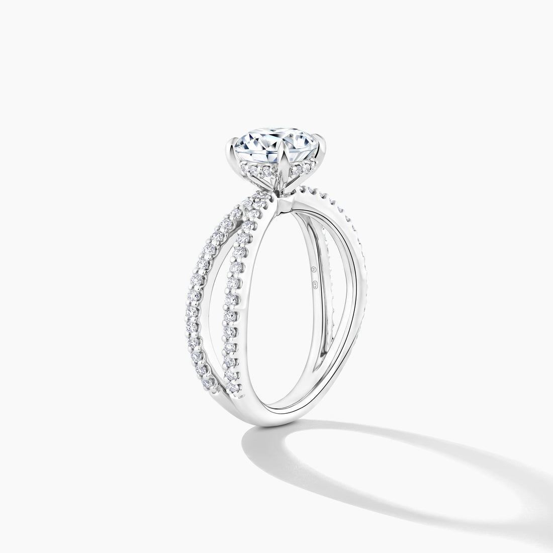 Platinum 3/4 Split Shank Engagement Mounting with Hidden Halo