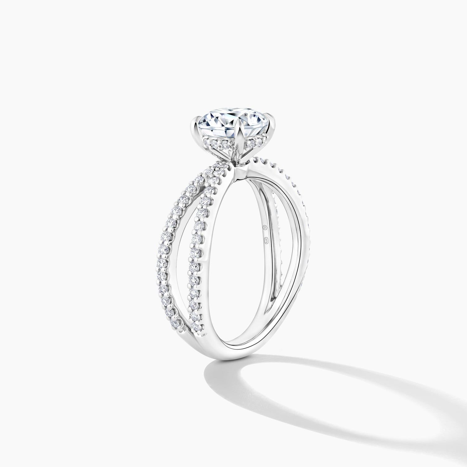 Platinum 3/4 Split Shank Engagement Mounting with Hidden Halo