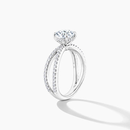 Platinum 3/4 Split Shank Engagement Mounting with Hidden Halo
