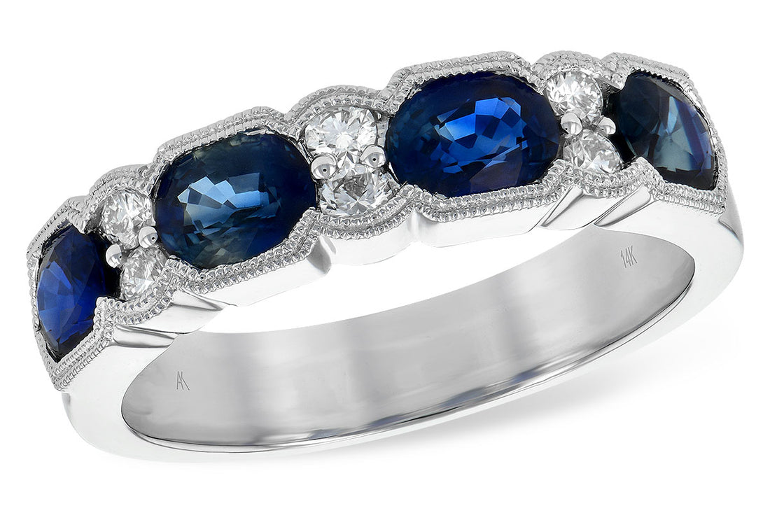 Vintage Blue Sapphire Ring in 14 Karat White Gold - 1.72 Carats