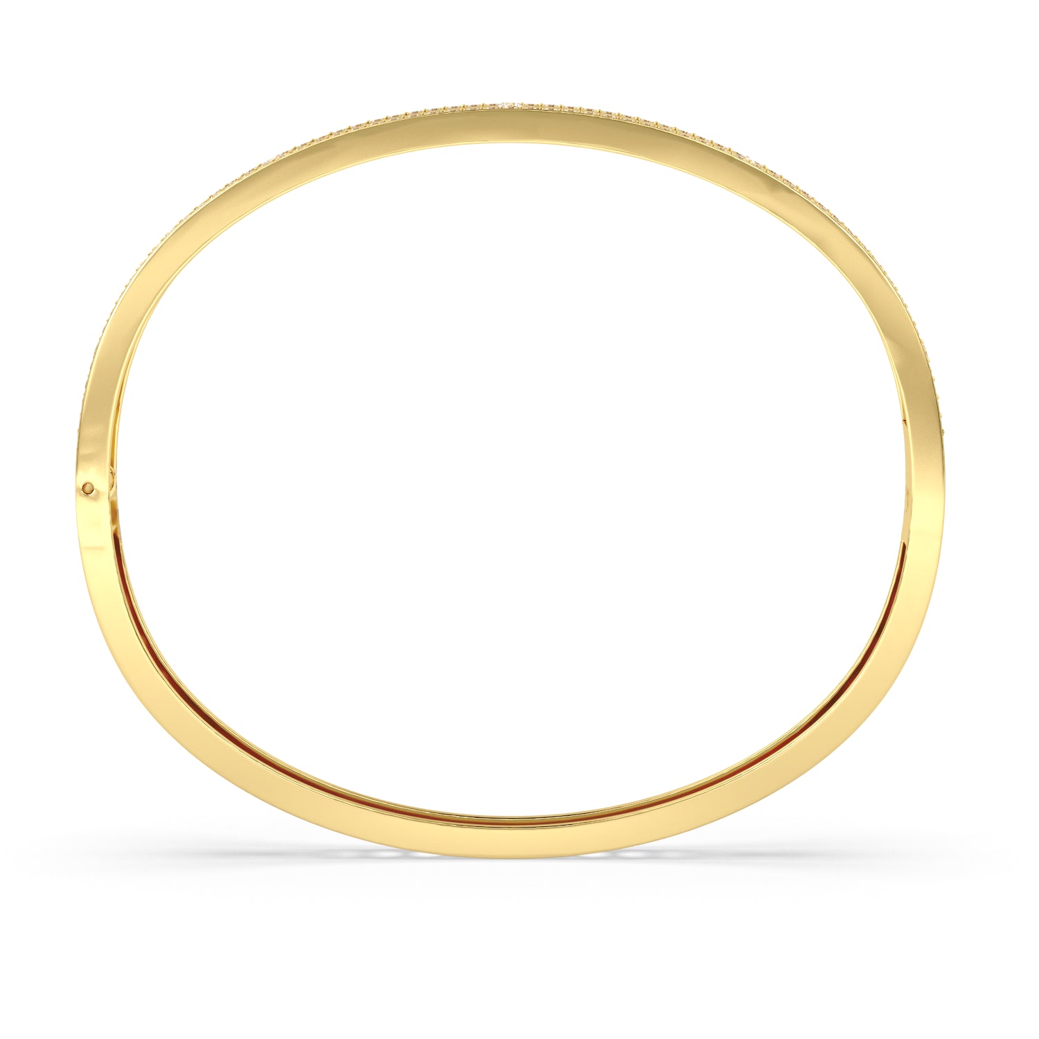 Breathtaking 14 Karat Yellow Gold Wide Diamond Accent Bangle with 1.23 Carat Natural Diamond