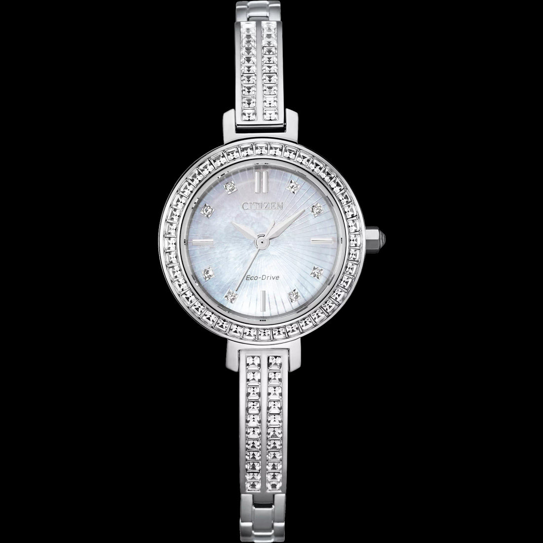 Citizen Ladies Silhouette Crystal Stainless Steel Watch with MOP Dial