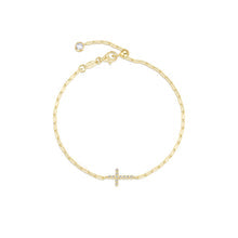 Thread of Faith Gold Plated Sterling Silver Bracelet with Lassaire Stones - 0.11 Carat
