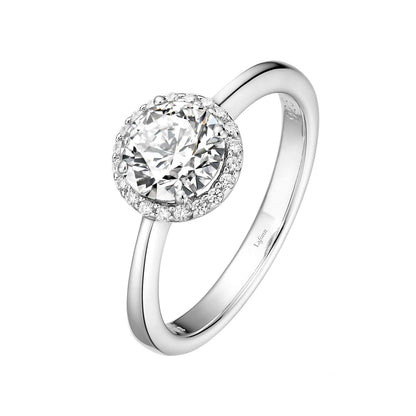 Lassaire Platinum Coated Sterling Silver April Birthstone Ring - 1.05 Carat