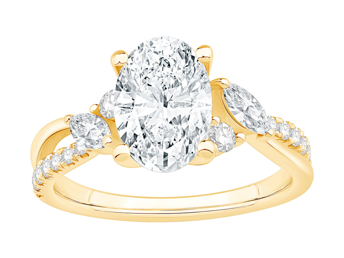 Oval Lab Diamond 2.00 Carat Engagement Ring in 14K Yellow Gold