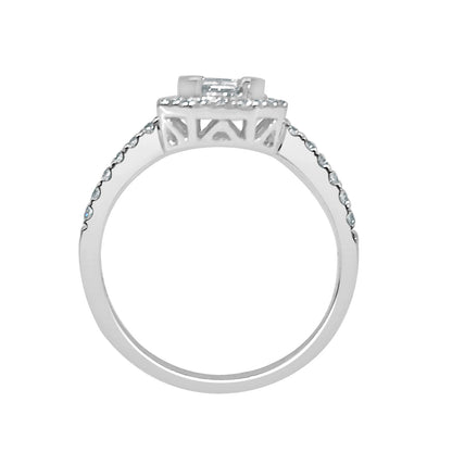 Mosaic Brilliance: 0.50 Carat Natural Diamond Engagement Ring in 14 Karat White Gold