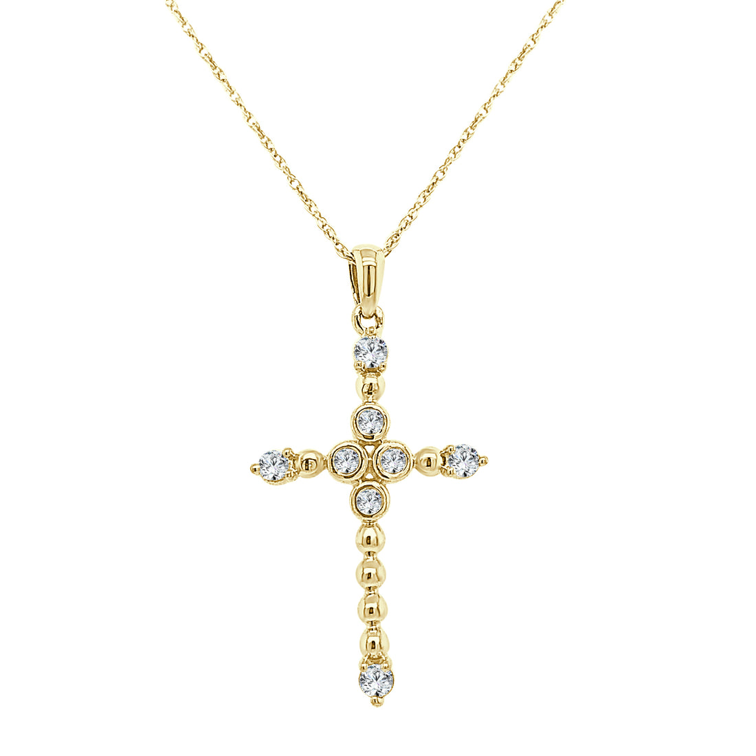 Dazzling 10 Karat Yellow Gold Necklace with Natural Diamond: 0.20 Carat Sparkling Brilliance