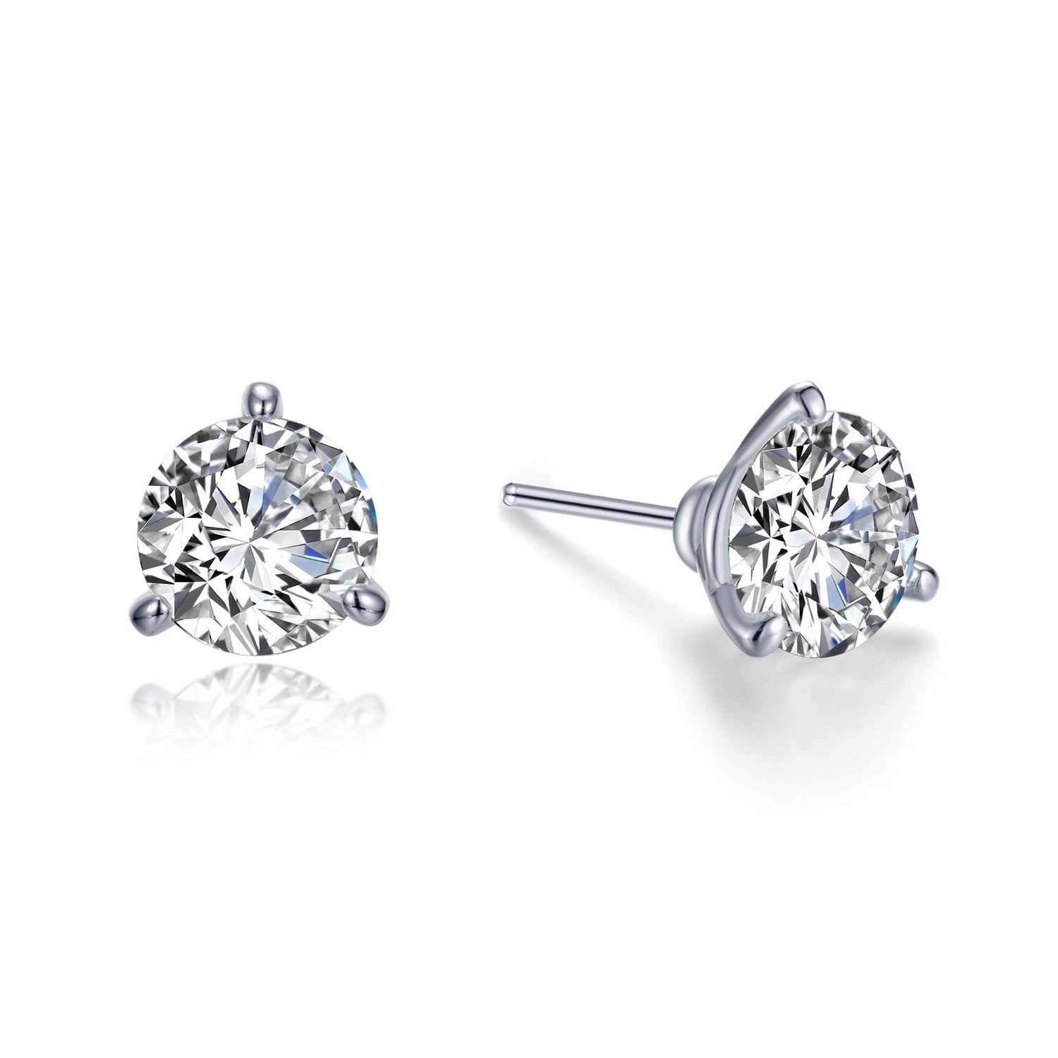 Sterling Silver 3.00ct Lassaire Solitaire Martini Studs