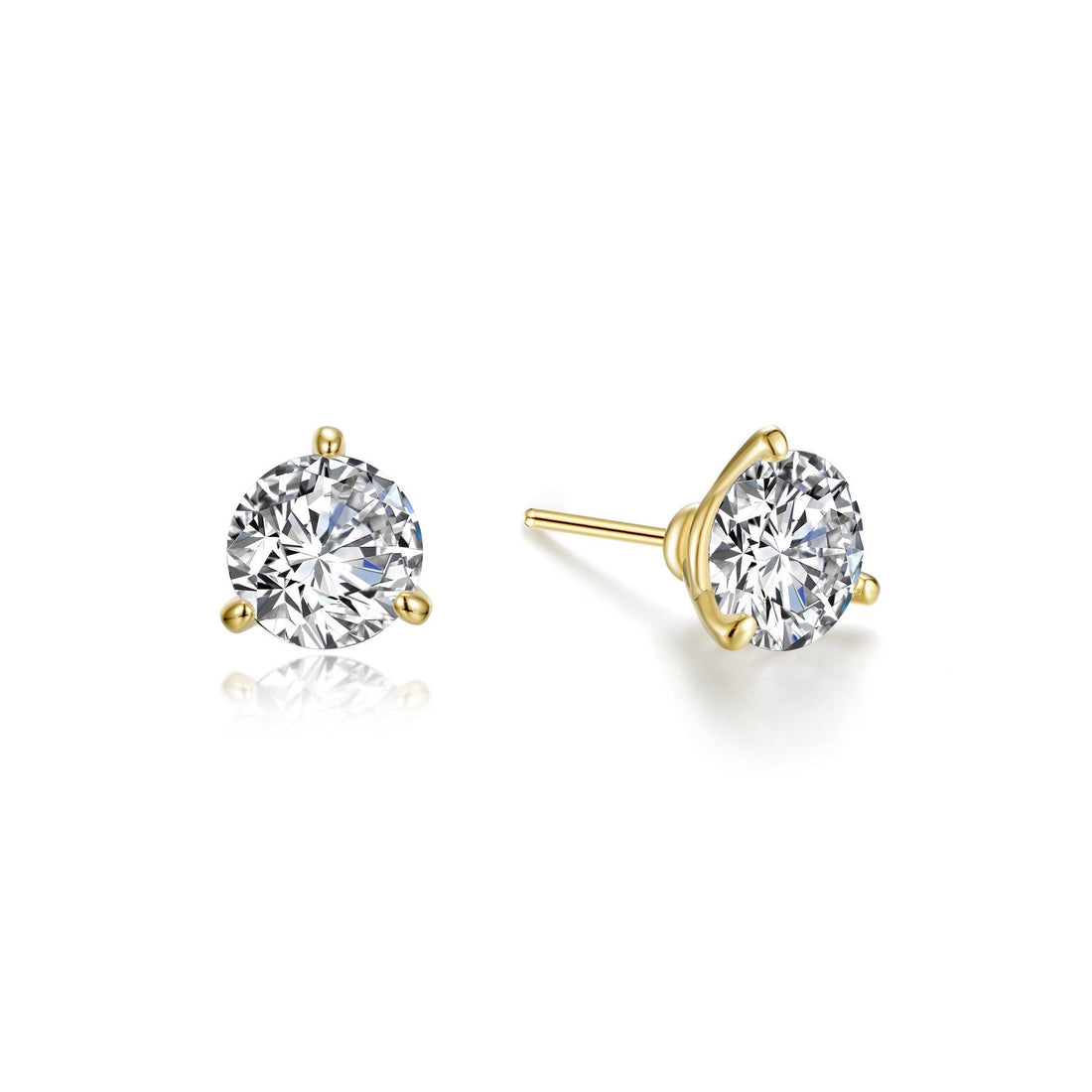 Martini Solitaire Studs in Sterling Silver with 1.5 Carat Lassaire Gemstone