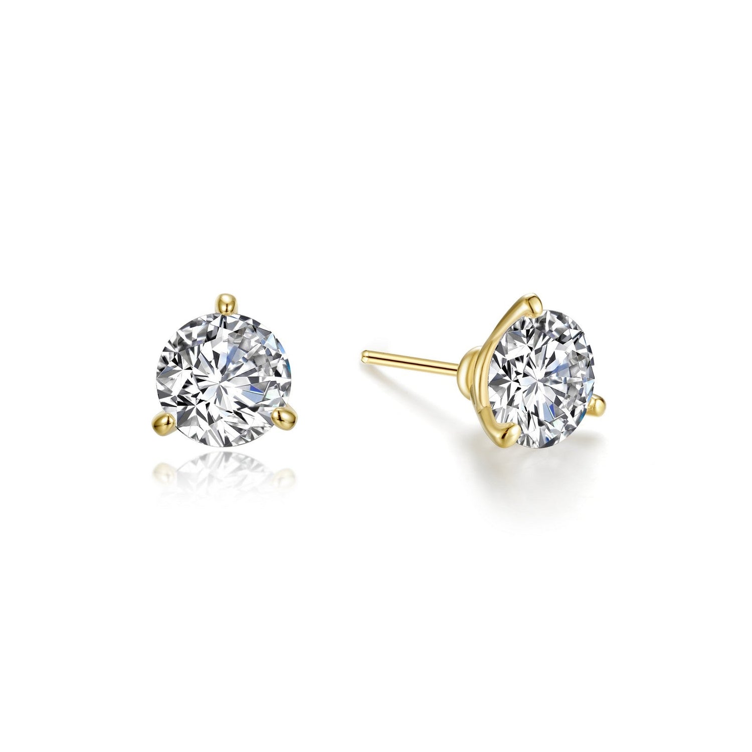 Martini Solitaire Studs in Sterling Silver with 1.5 Carat Lassaire Gemstone