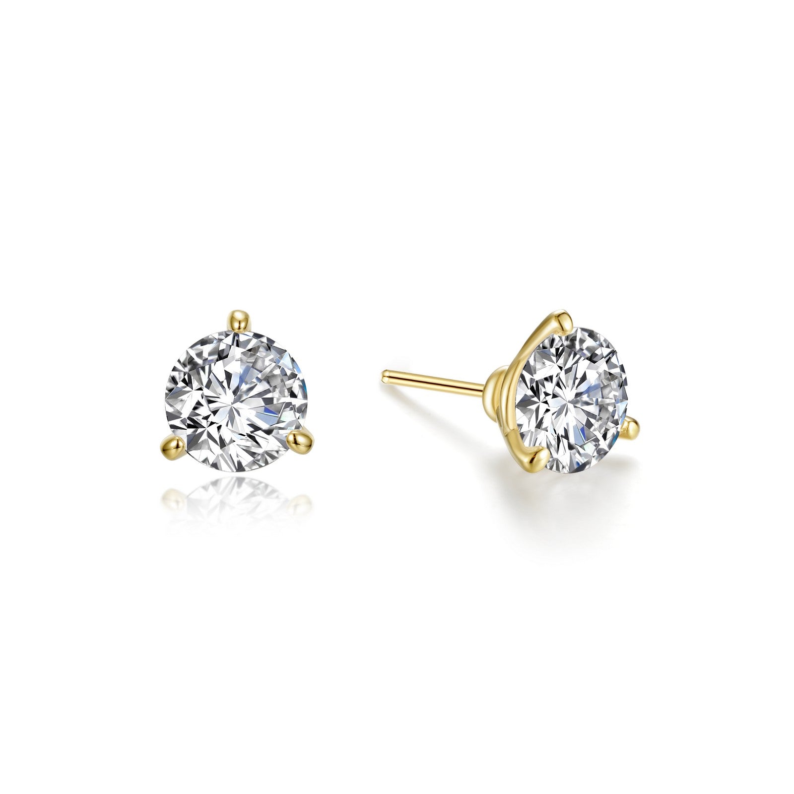 Martini Solitaire Studs in Sterling Silver with 1.5 Carat Lassaire Gemstone