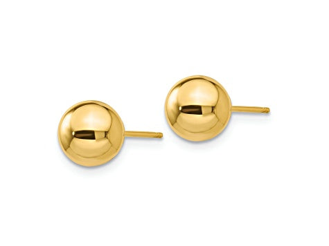 14K Yellow Gold Estate Ball Stud Earrings