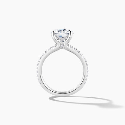 Platinum Engagement Mounting with Diamond Bridge and Peek-a-boo Diamond Band