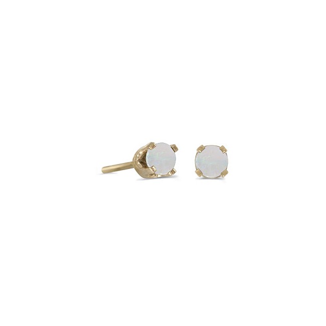 October Opal Solitaire Studs in 14 Karat Yellow Gold