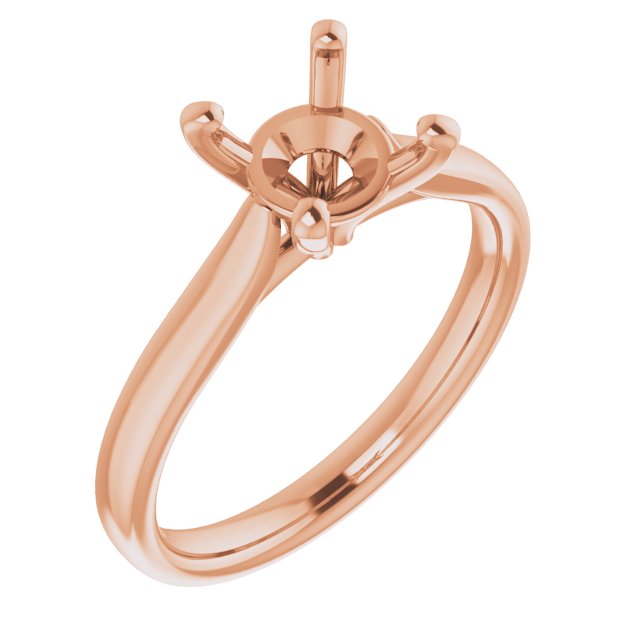 Gorgeous Round 14 Karat Rose Gold Engagement Mounting with Cubic Zirconia