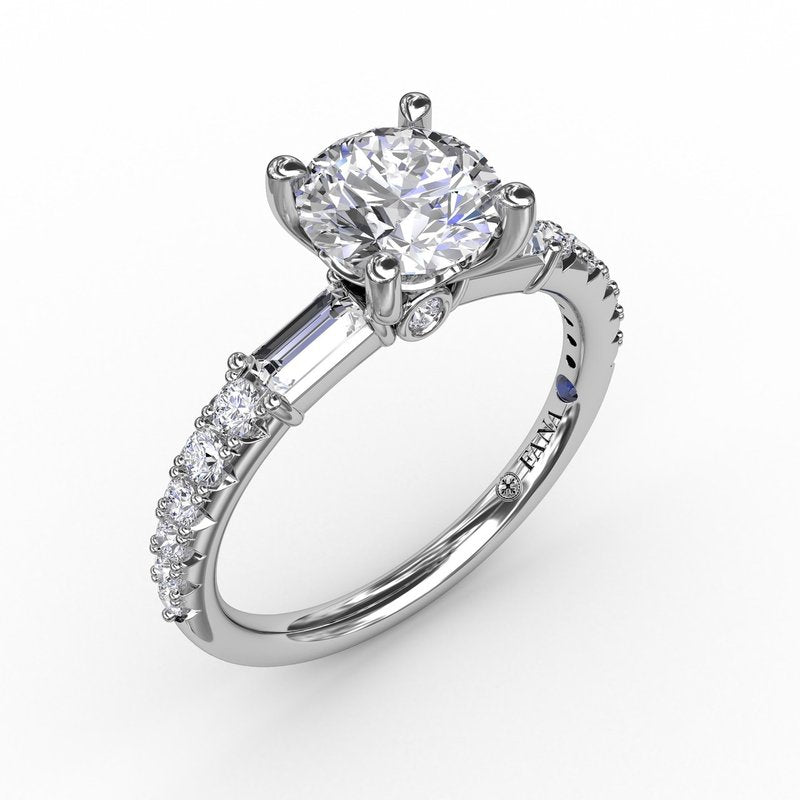 14K White Gold Cubic Zirconia Engagement Mounting