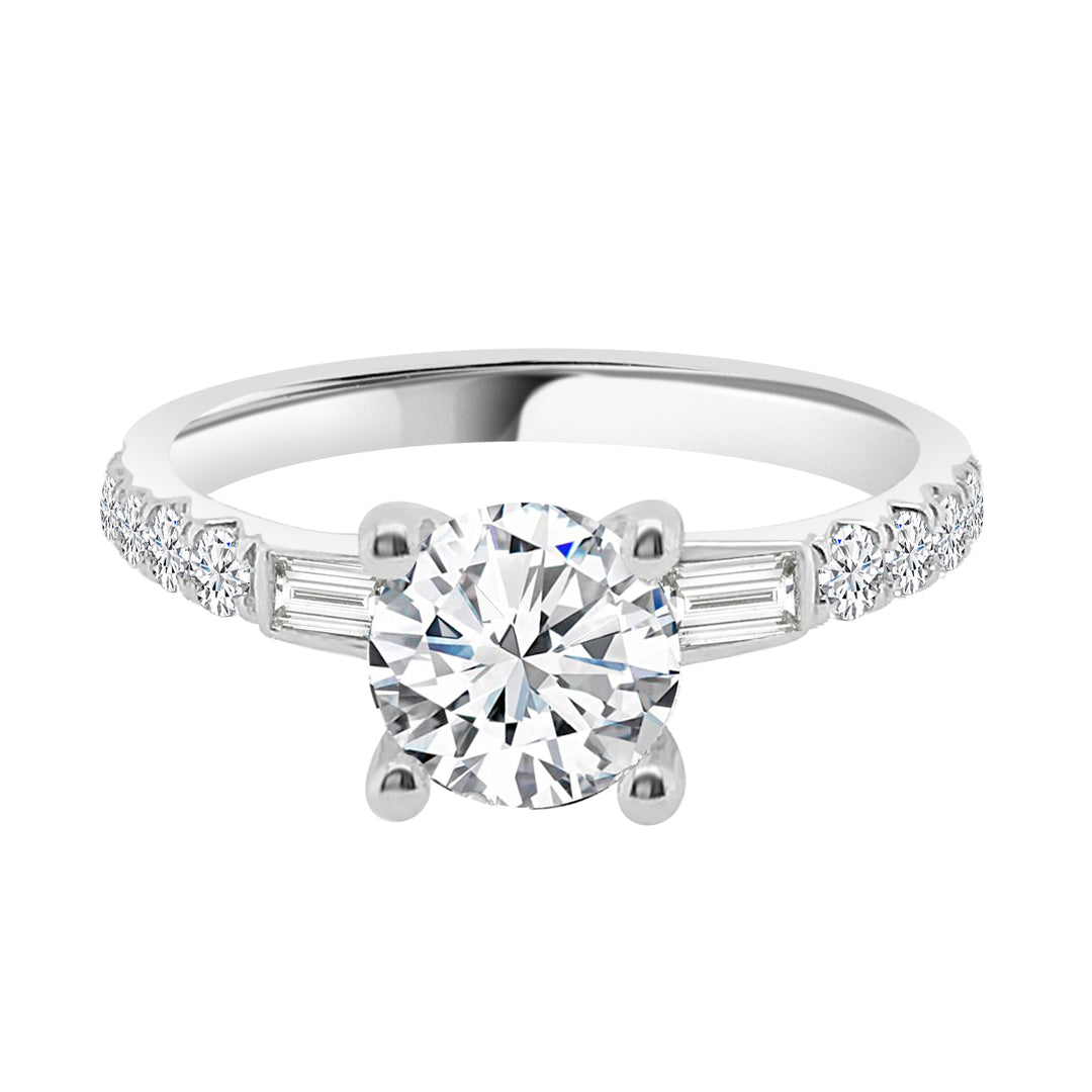 14K White Gold Cubic Zirconia Engagement Mounting