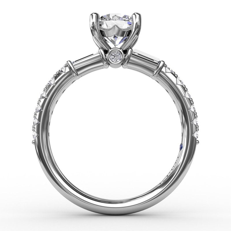 14K White Gold Cubic Zirconia Engagement Mounting