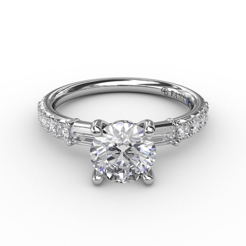 14K White Gold Cubic Zirconia Engagement Mounting