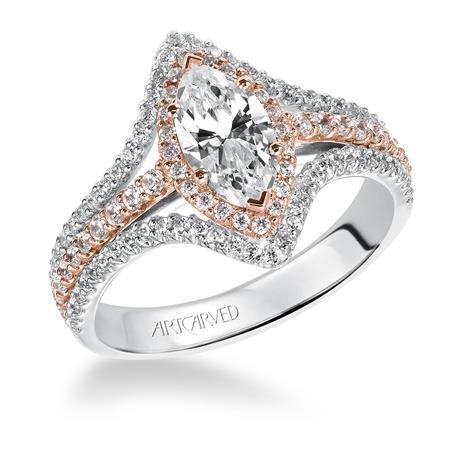 Stunning 14 Karat Two-Tone Engagement Mounting