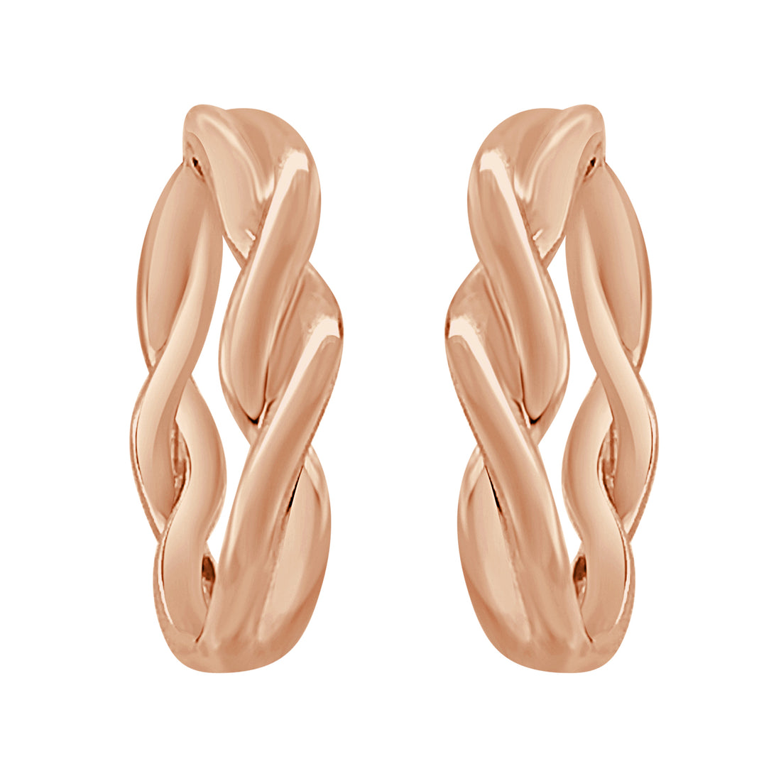 Twist Oval Earrings in 10 Karat Rose Gold