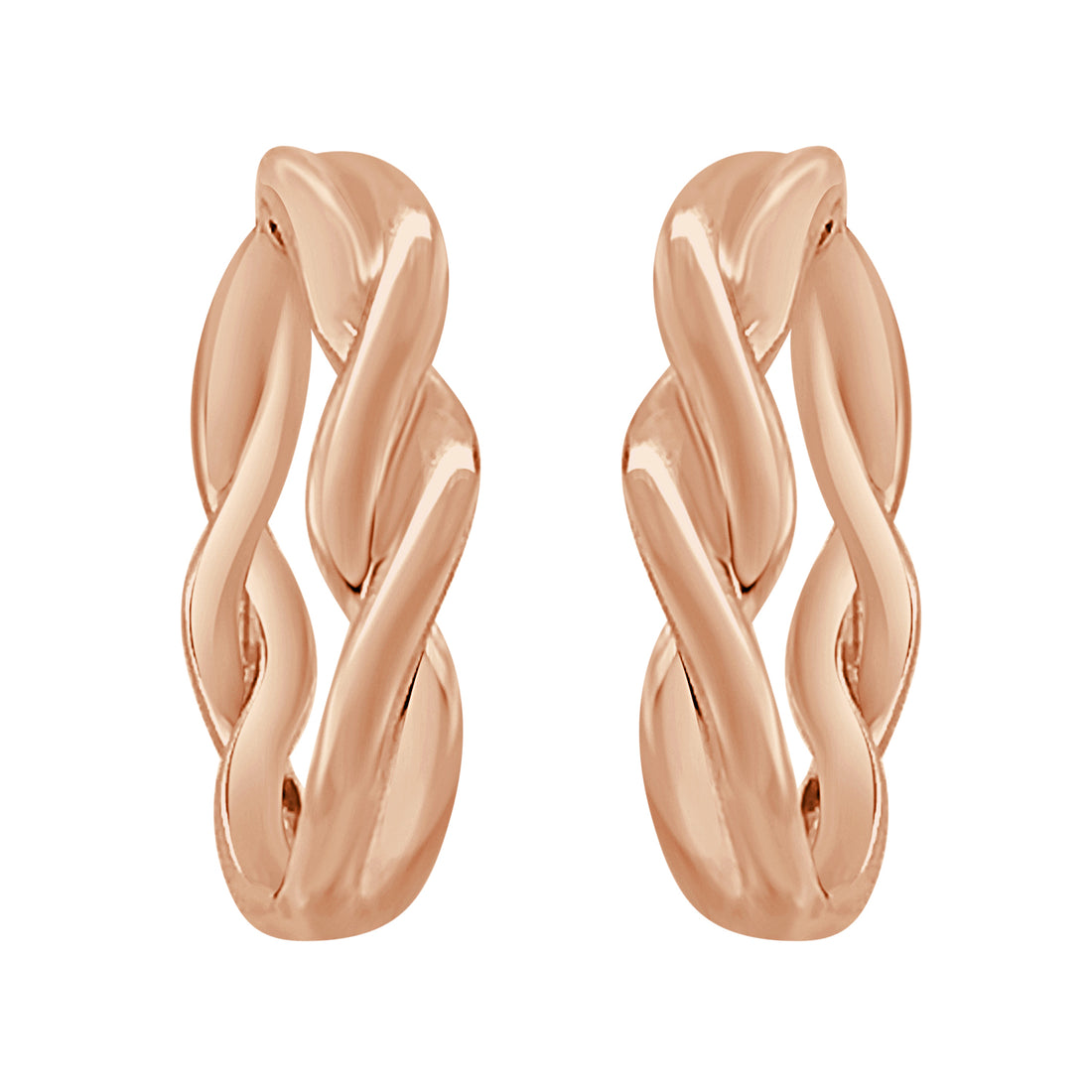 Twist Oval 10 Karat Rose Gold Earrings