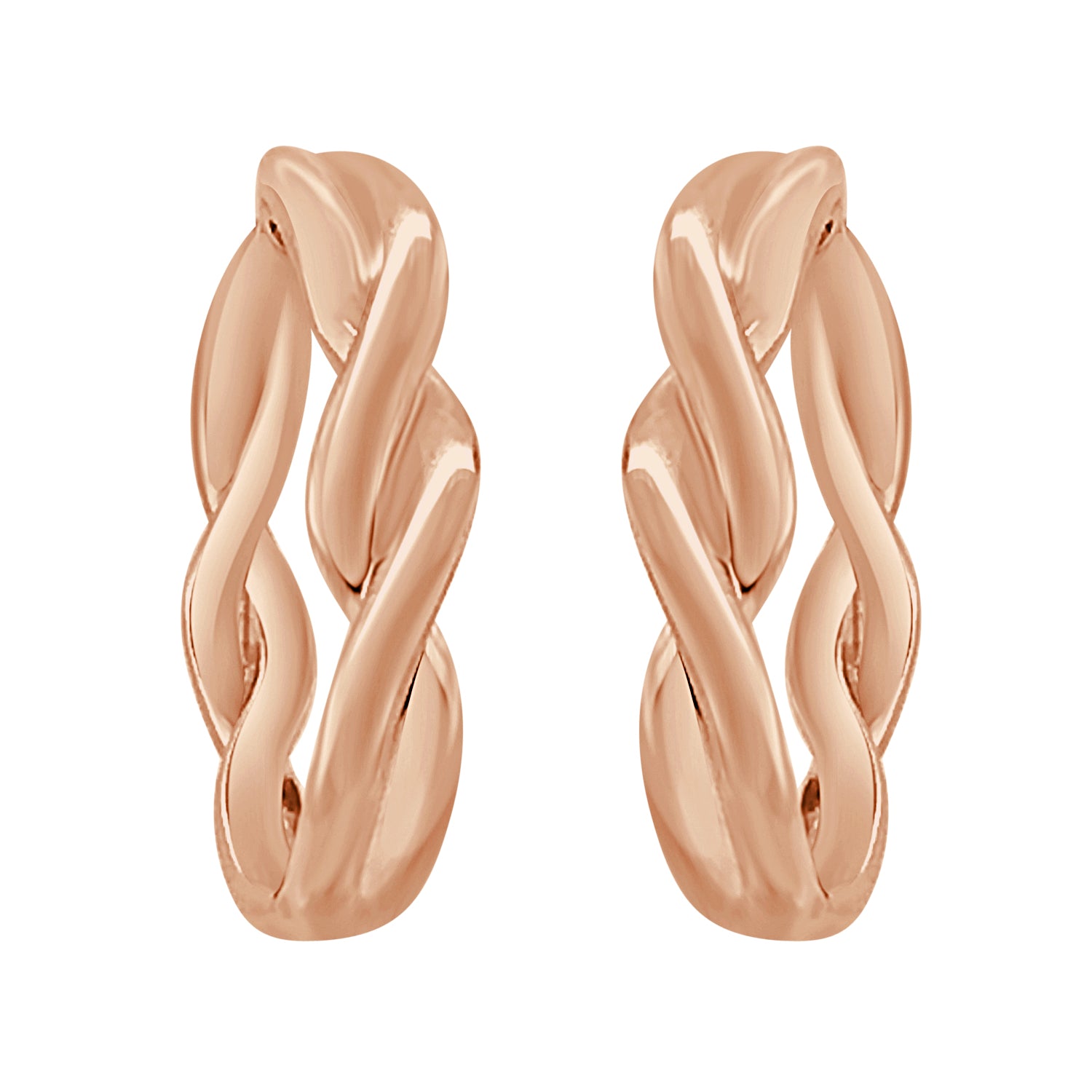 Twist Oval 10 Karat Rose Gold Earrings