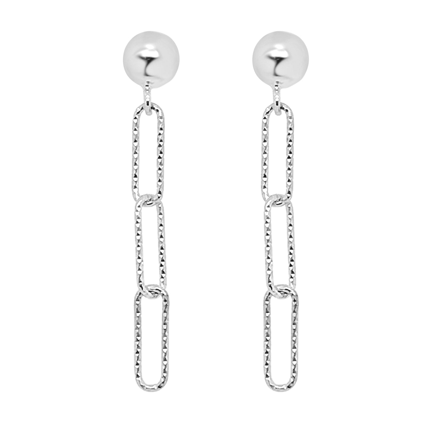 DC Paperclip Link Sterling Silver Earrings