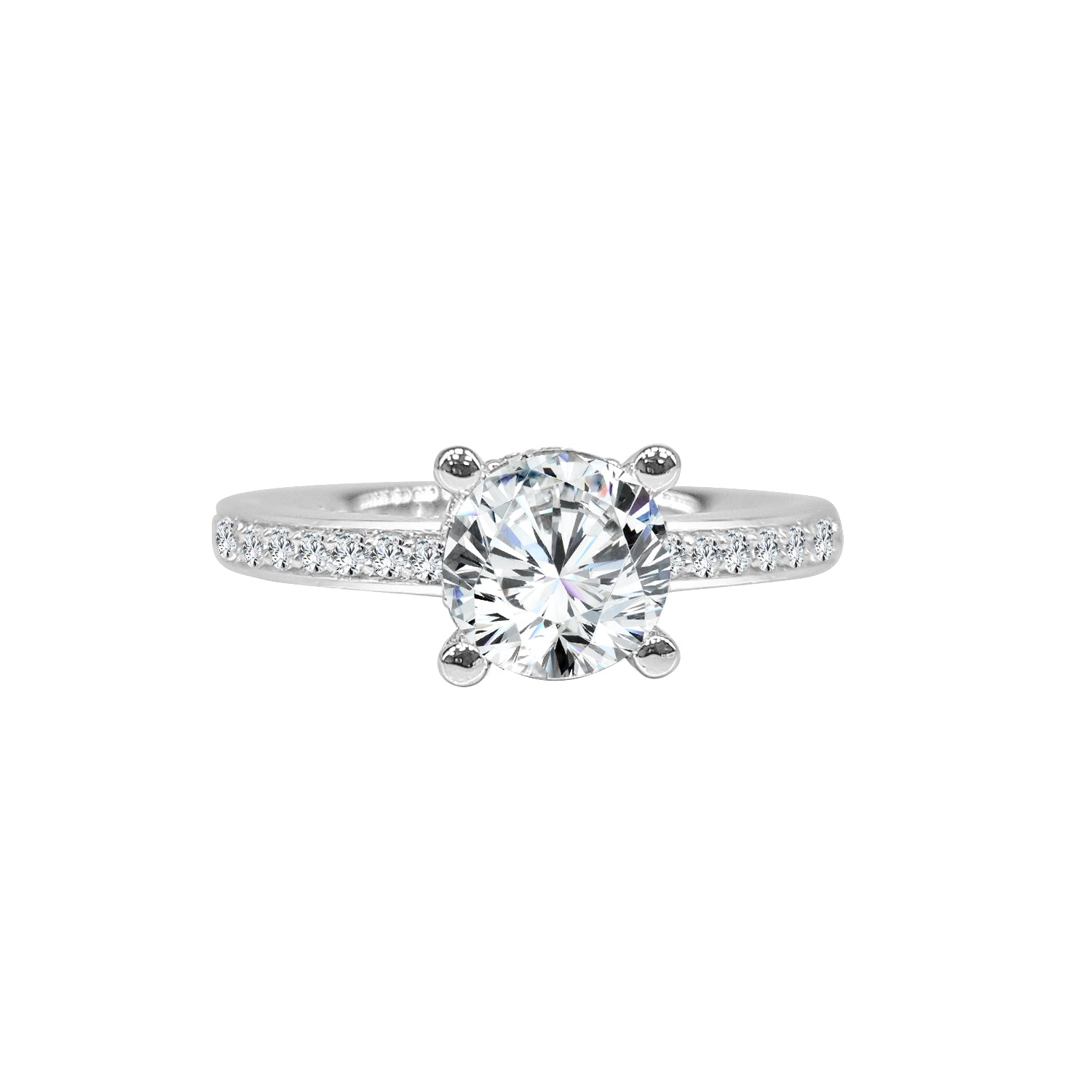 14 Karat White Gold Hidden Halo Engagement Mounting