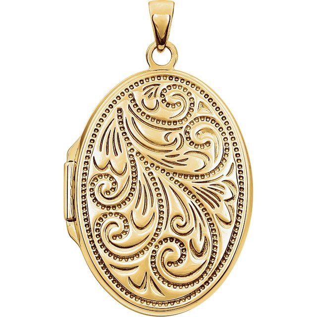 Oval Pendant Gold Plated Sterling Silver Necklace