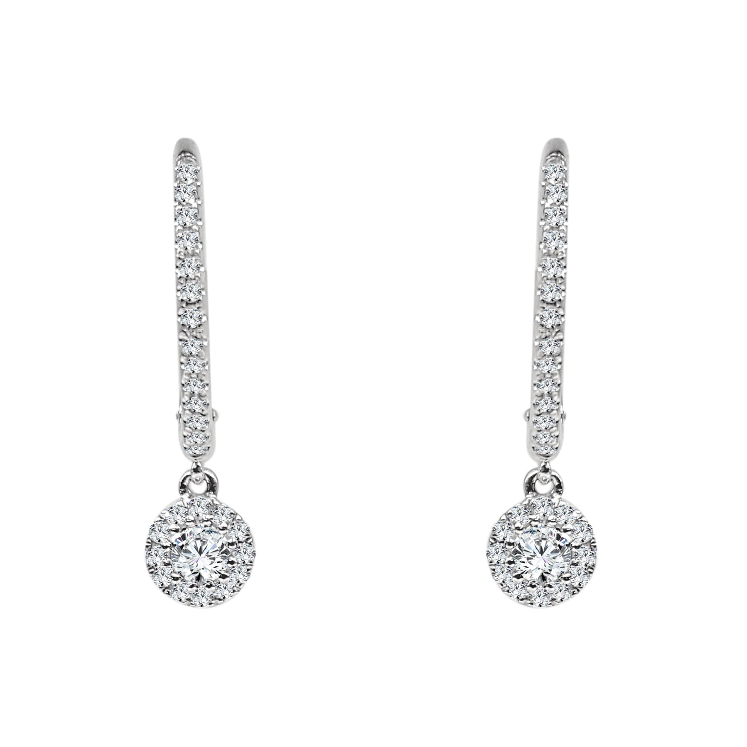 Dazzling 14 Karat White Gold Earrings with 0.30 Carat Natural Diamond Sparkle