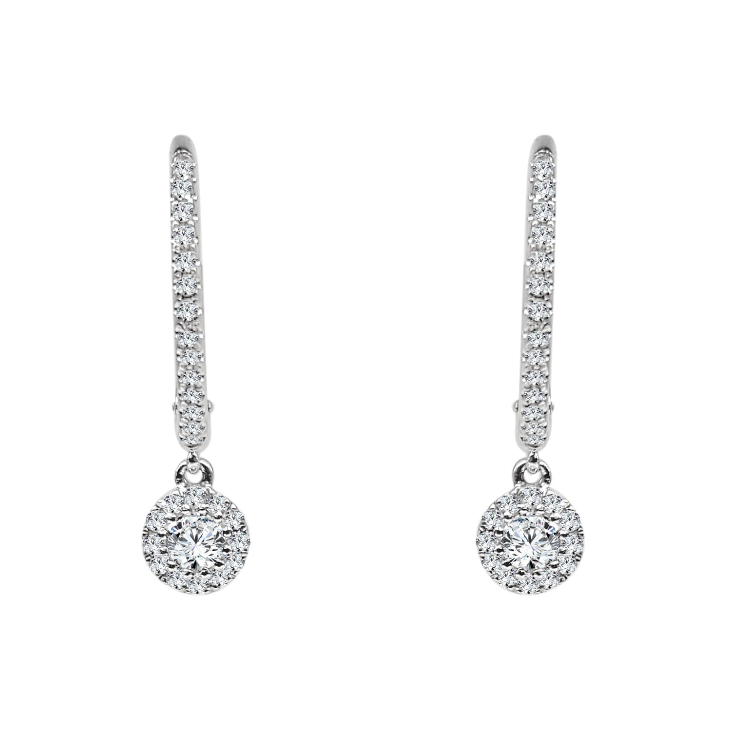 14 Karat White Gold Earrings with Natural 0.30ct Diamond