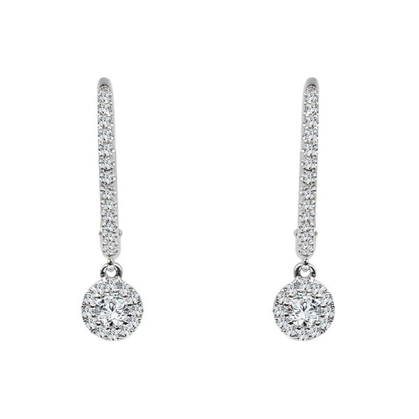 0.30 Carat Natural Diamond Earrings in 14 Karat White Gold