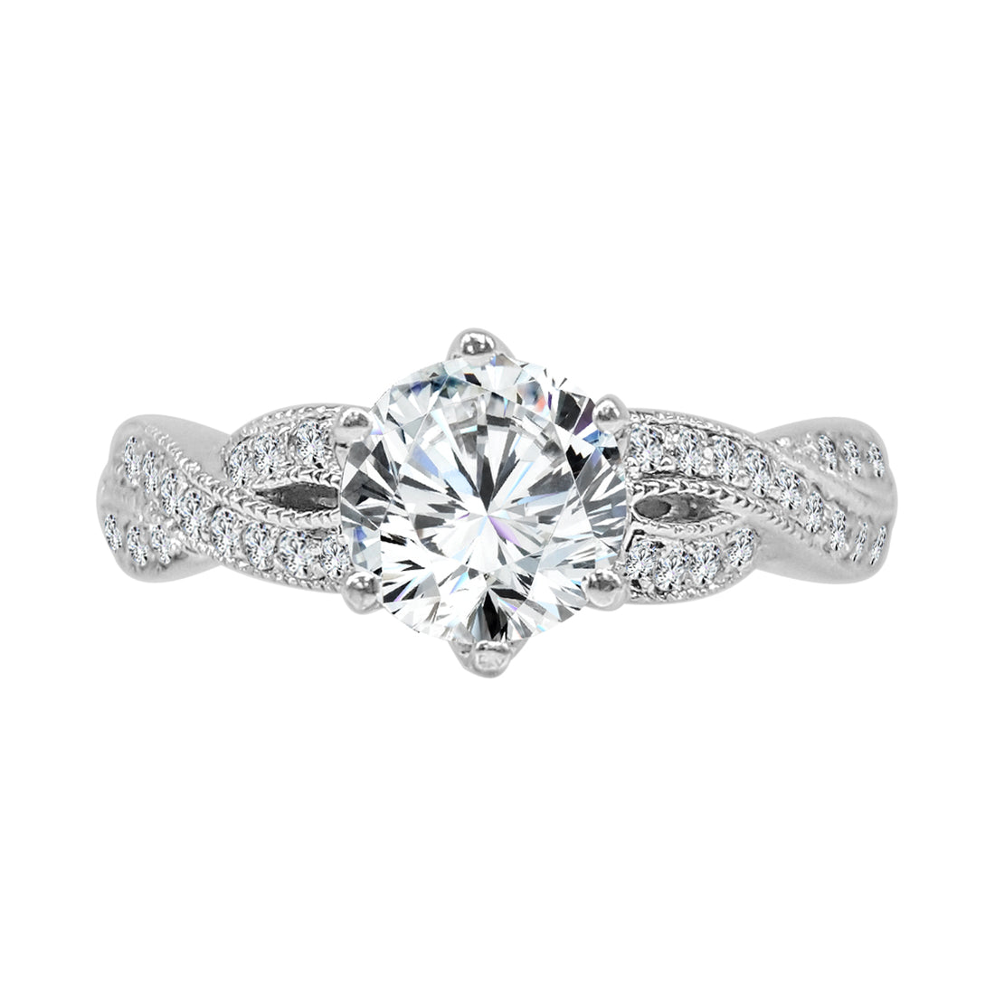 14 Karat White Gold Engagement Mounting