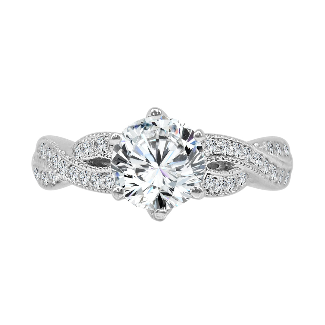 Exquisite 14 Karat White Gold Engagement Mounting