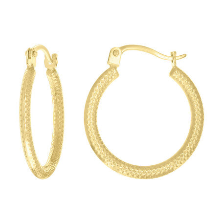 Textured Elegance: 14 Karat Yellow Gold Earrings