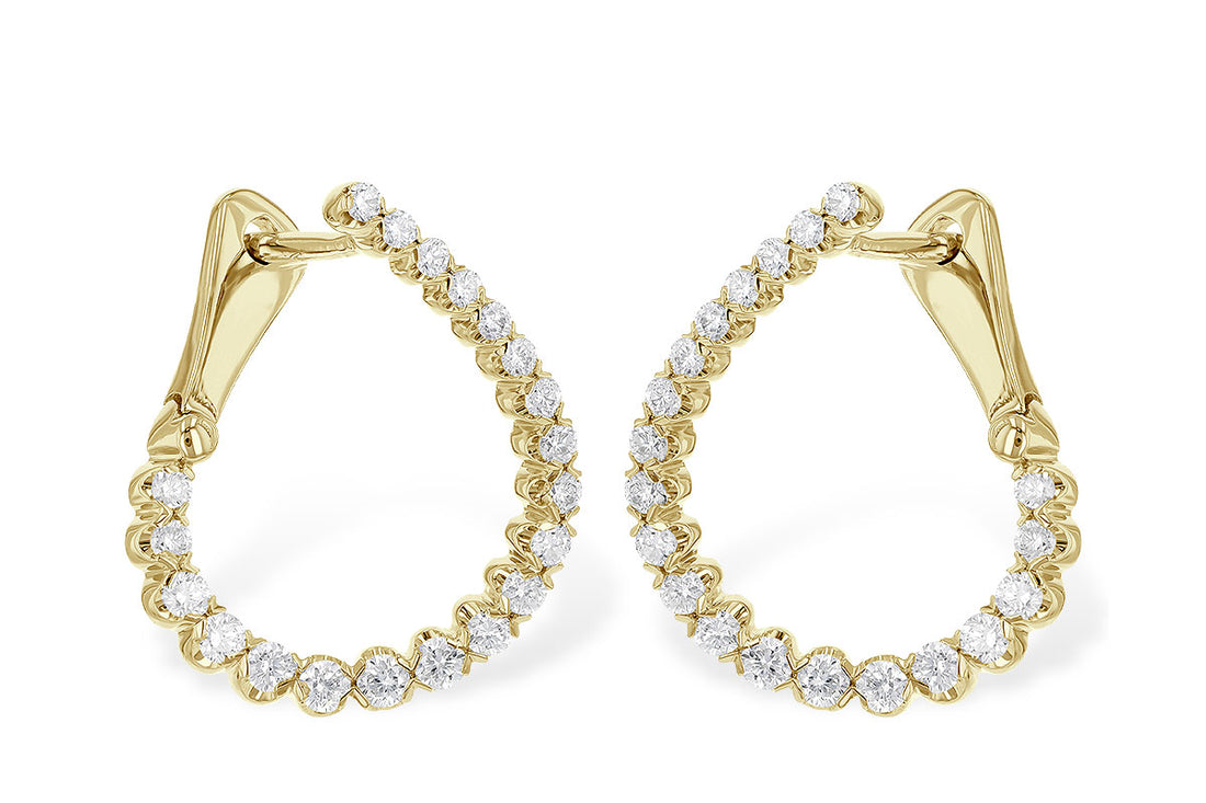 Teardrop Natural Diamond Earrings in 14 Karat Yellow Gold - 0.50 ct