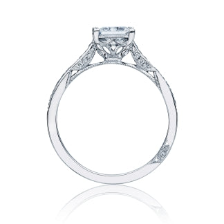 18 Karat White Gold Engagement Mounting with Pinched Shank Design