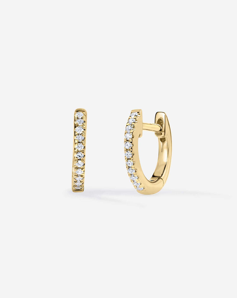 10K Yellow Gold Round Natural Diamond Earrings - 0.10 Carat