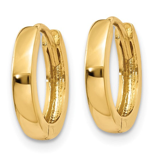 Stylish 14 Karat Yellow Gold Hinged Huggie Hoop Earrings - Elegant and Versatile!