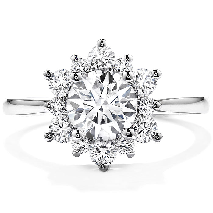 Dazzling Lady Di Engagement Mounting in 18 Karat White Gold with Cubic Zirconia