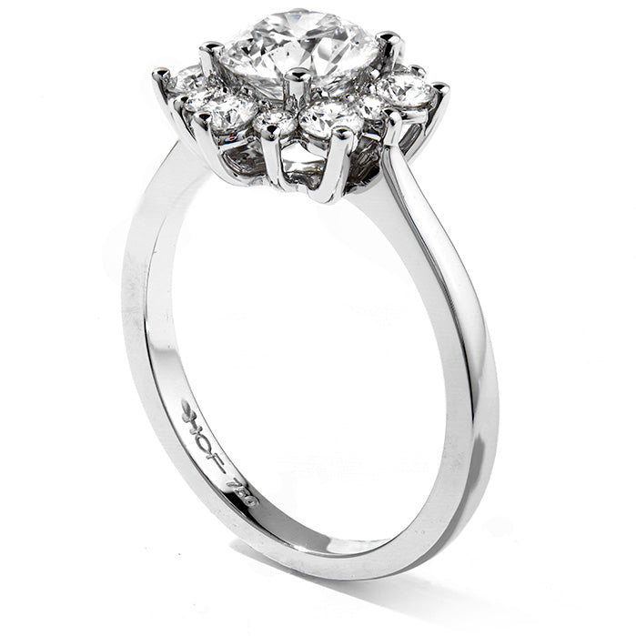 Dazzling Lady Di Engagement Mounting in 18 Karat White Gold with Cubic Zirconia