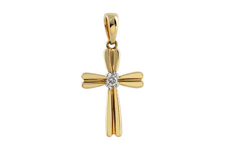 14 Karat Two-Tone Diamond Pendant Necklace with 0.03 Carat Natural Diamond