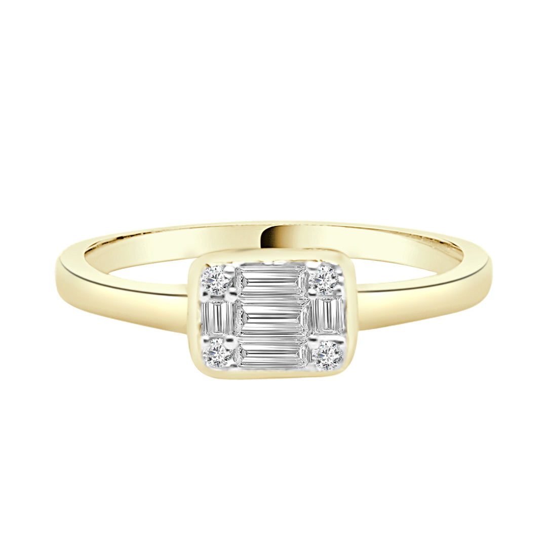 Mosaic Diamond Ring in 14 Karat Yellow Gold - Natural Diamond, 0.24 Carat